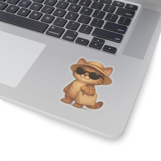 Cat Sticker – "Cool Cat" Kiss-Cut Vinyl for Laptops & Gifts
