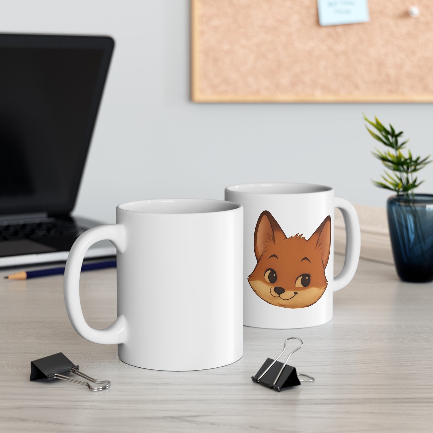 Fox Face Ceramic Mug – Cute Animal Lover Gift