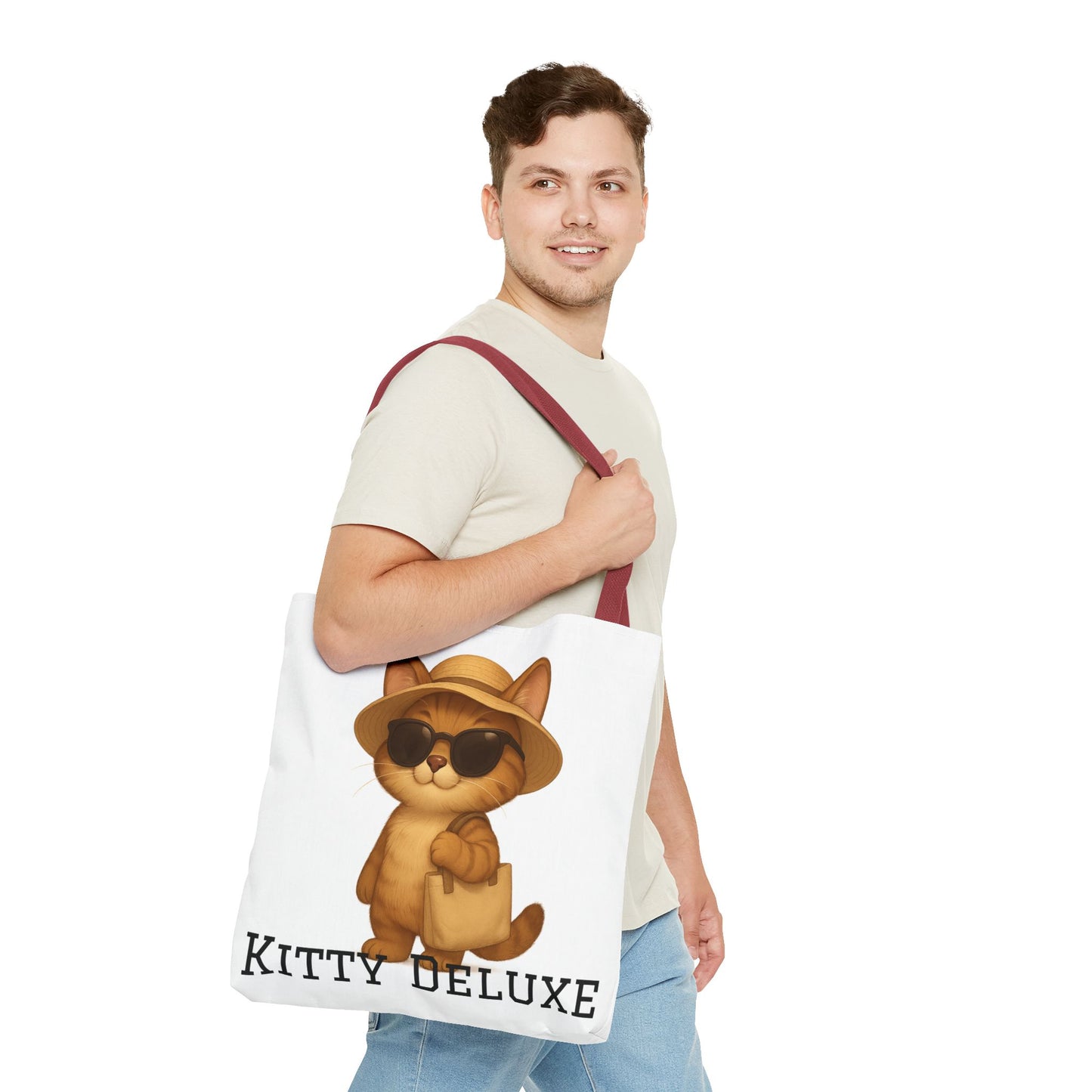 Cat Tote Bag – "Kitty Deluxe" Eco-Friendly Shopping & Beach Bag