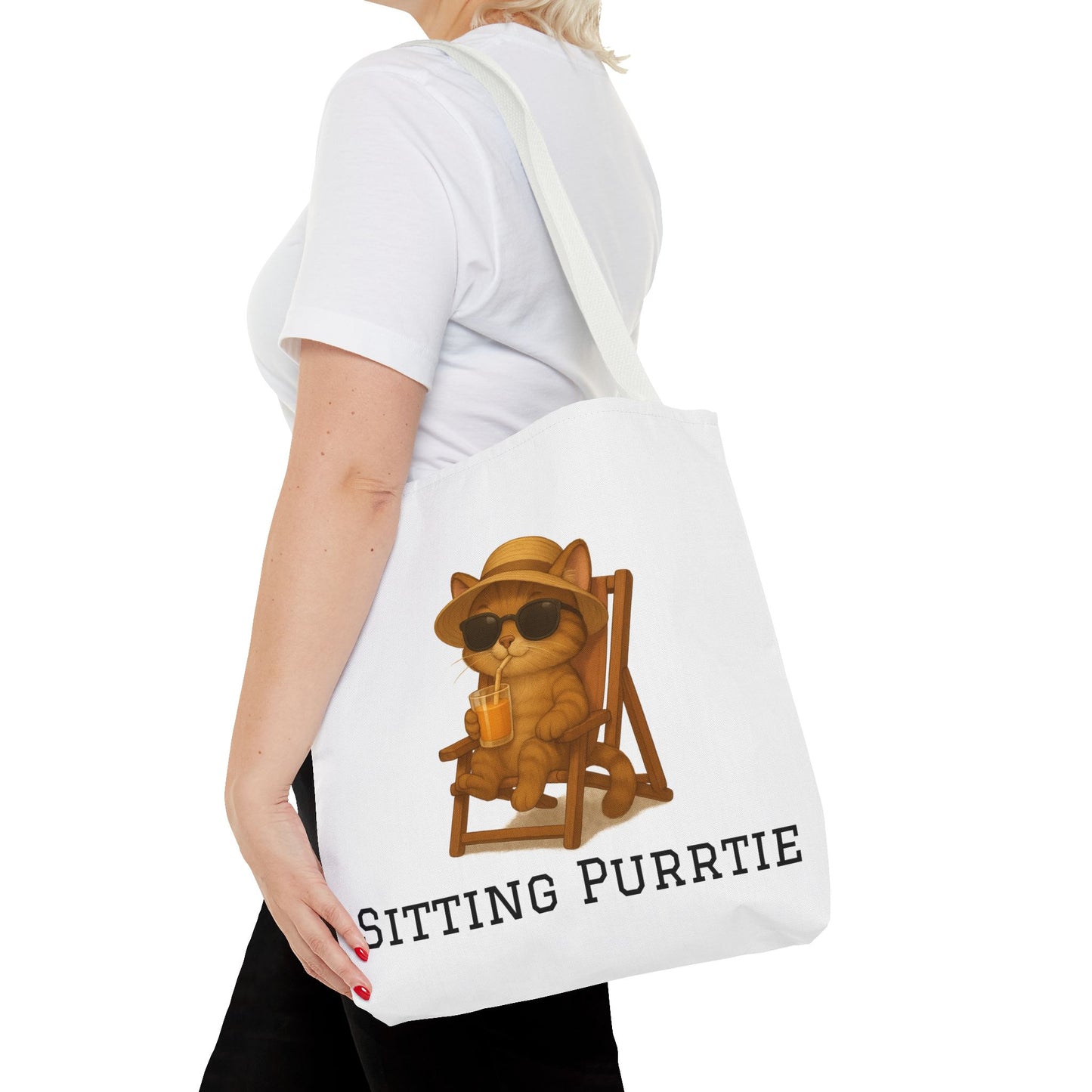 "Sitting Purrtie" Cat Tote – Cute & Eco-Friendly Bag