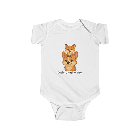 Baby Bodysuit – Daddy Dog & Baby Fox Family Design