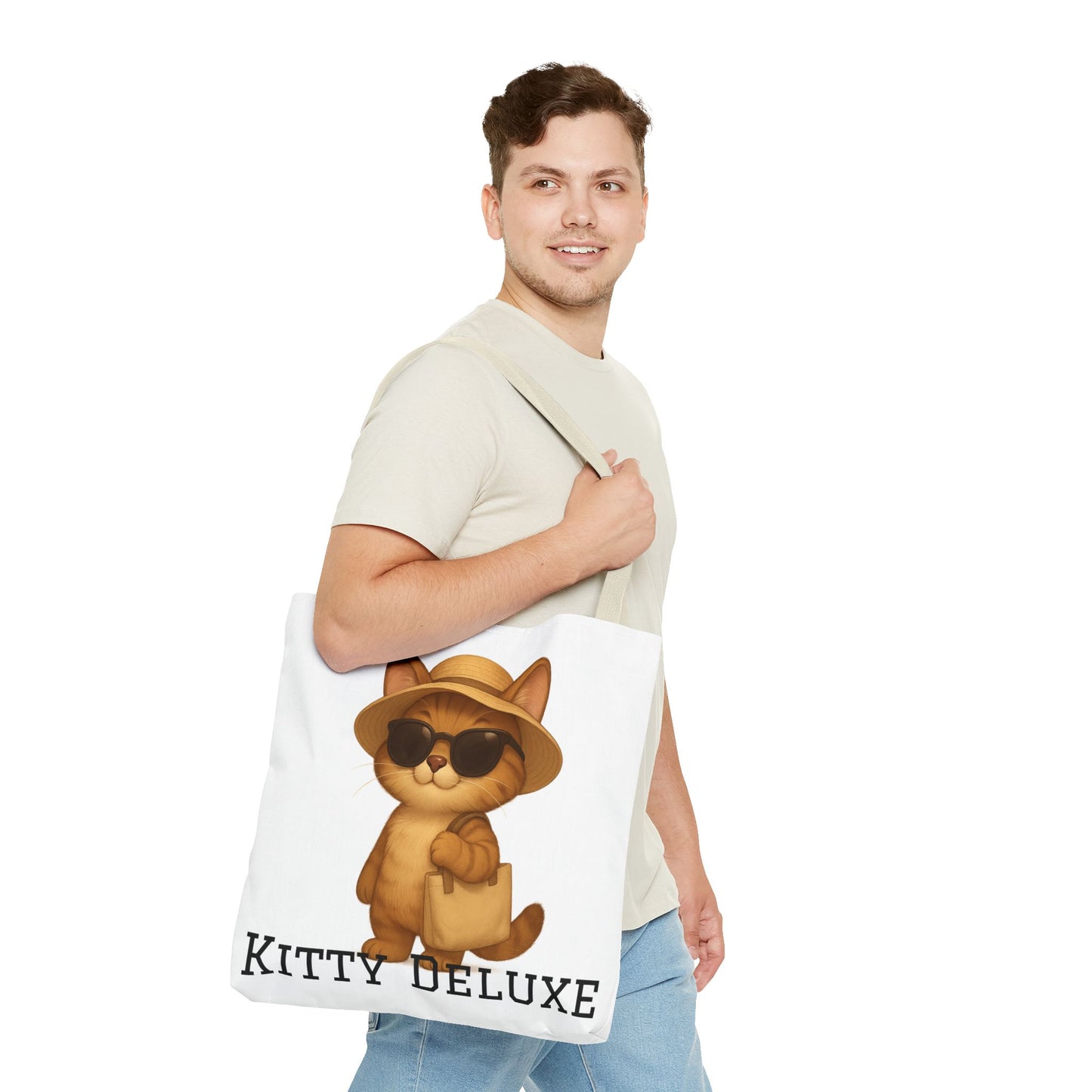 Cat Tote Bag – "Kitty Deluxe" Eco-Friendly Shopping & Beach Bag