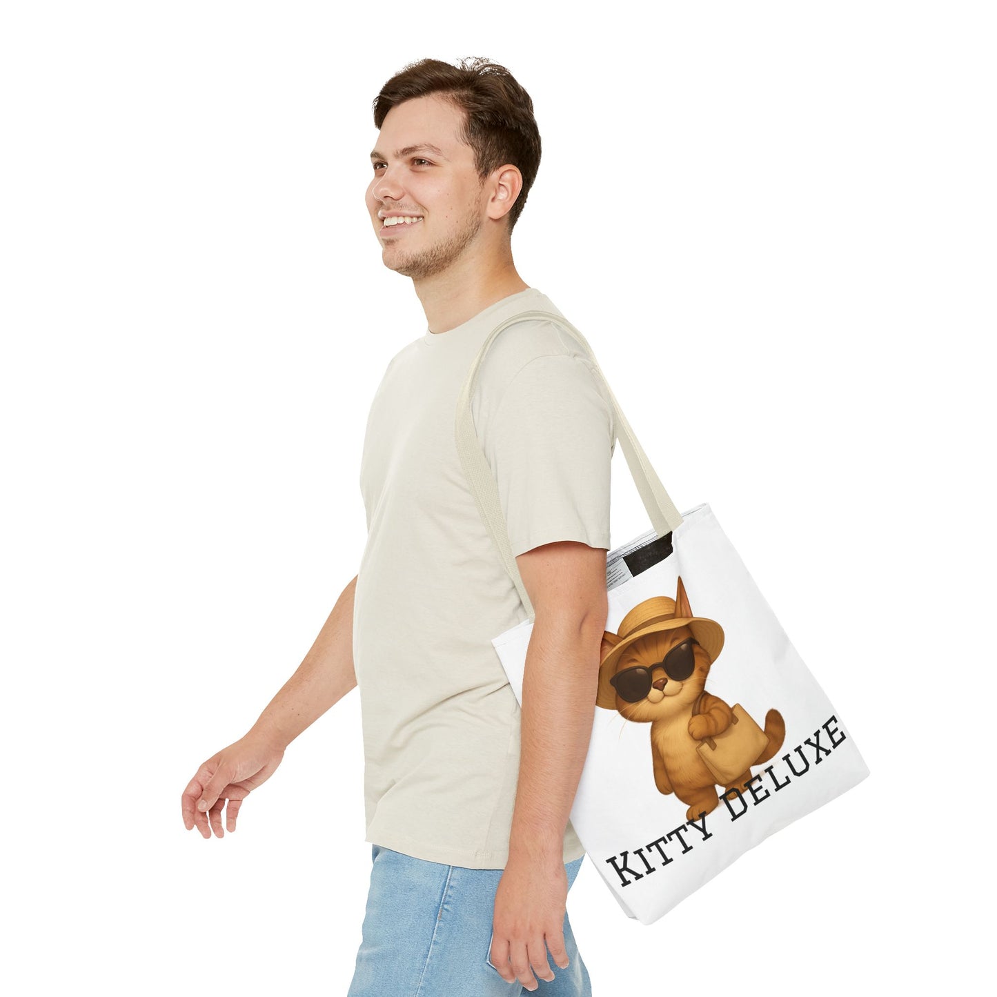 Cat Tote Bag – "Kitty Deluxe" Eco-Friendly Shopping & Beach Bag