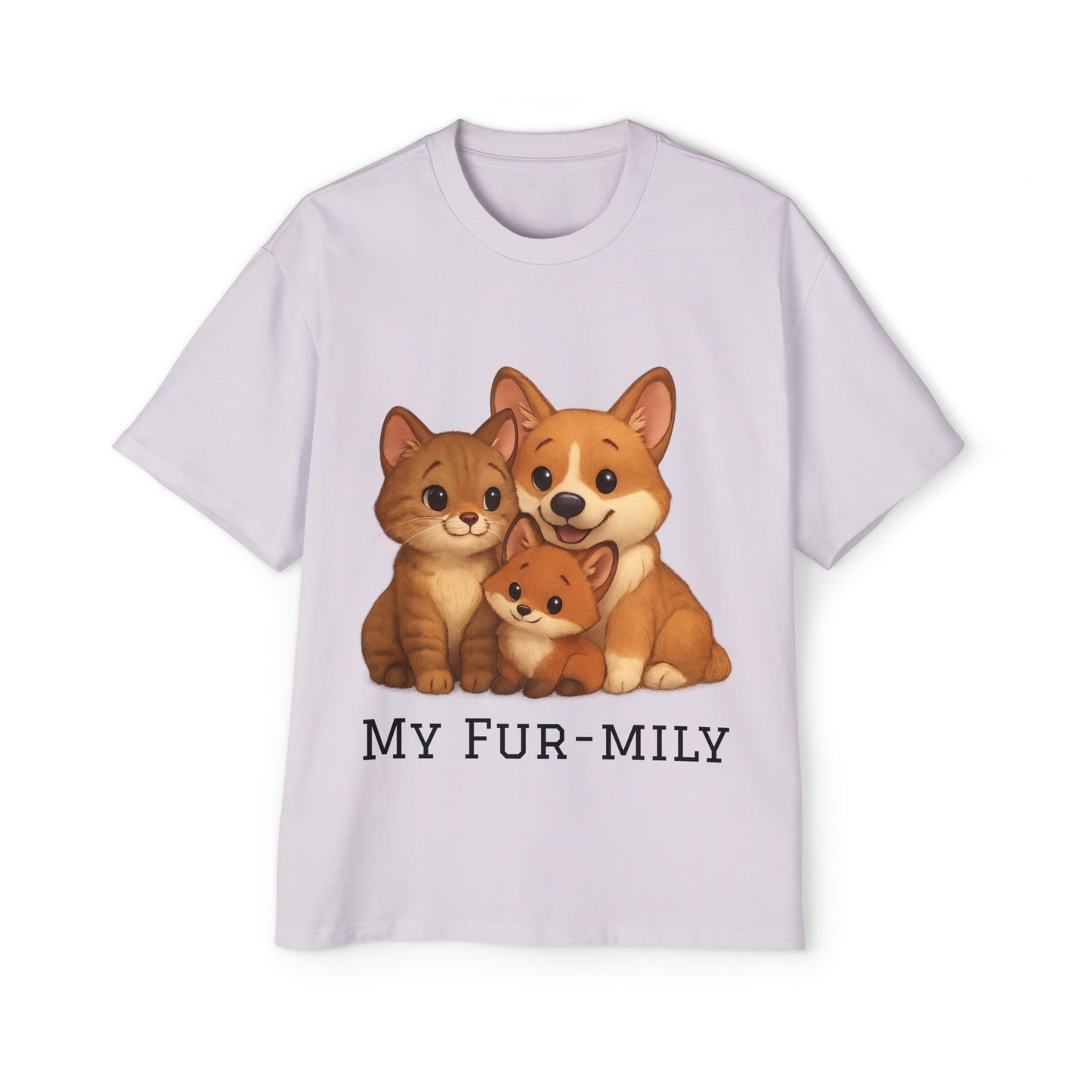 Men's Oversized T-Shirt – "My Fur-mily" Pet Lover Graphic Tee