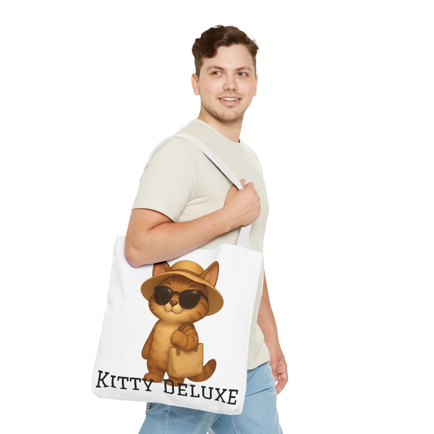 Cat Tote Bag – "Kitty Deluxe" Eco-Friendly Shopping & Beach Bag