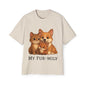 Men's Oversized T-Shirt – "My Fur-mily" Pet Lover Graphic Tee