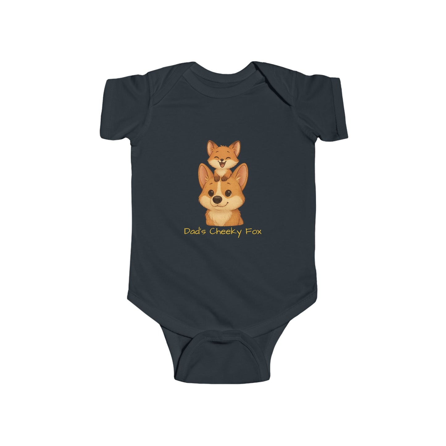 Baby Bodysuit – Daddy Dog & Baby Fox Family Design
