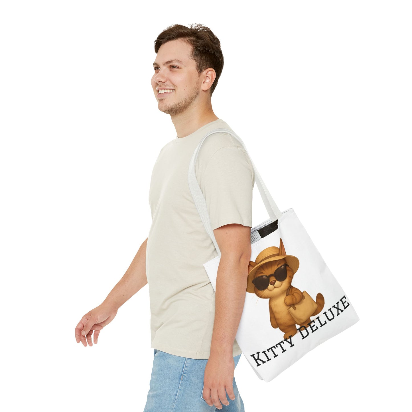 Cat Tote Bag – "Kitty Deluxe" Eco-Friendly Shopping & Beach Bag