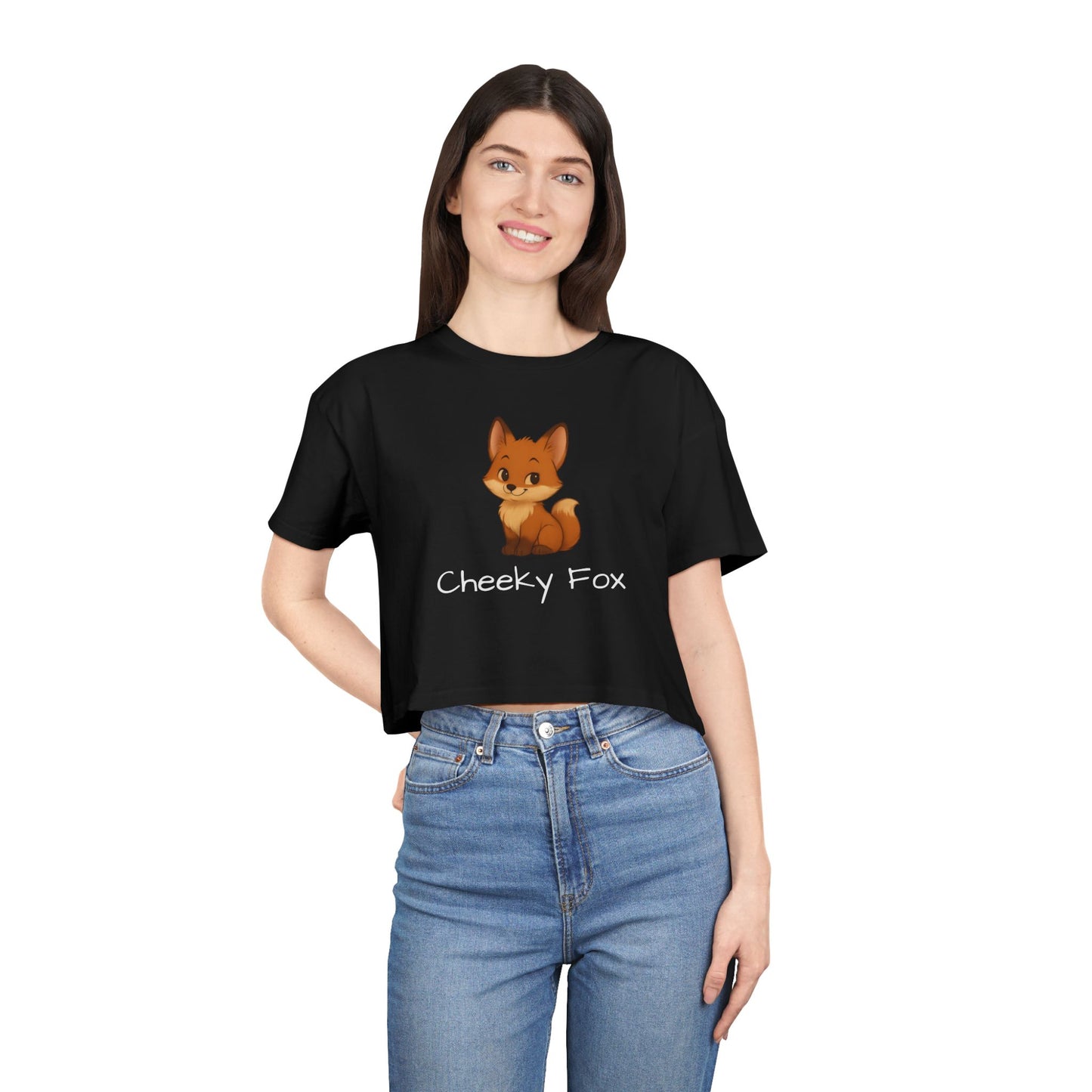 Women's Fox Crop Tee – "Cheeky Fox" Cute Summer Top