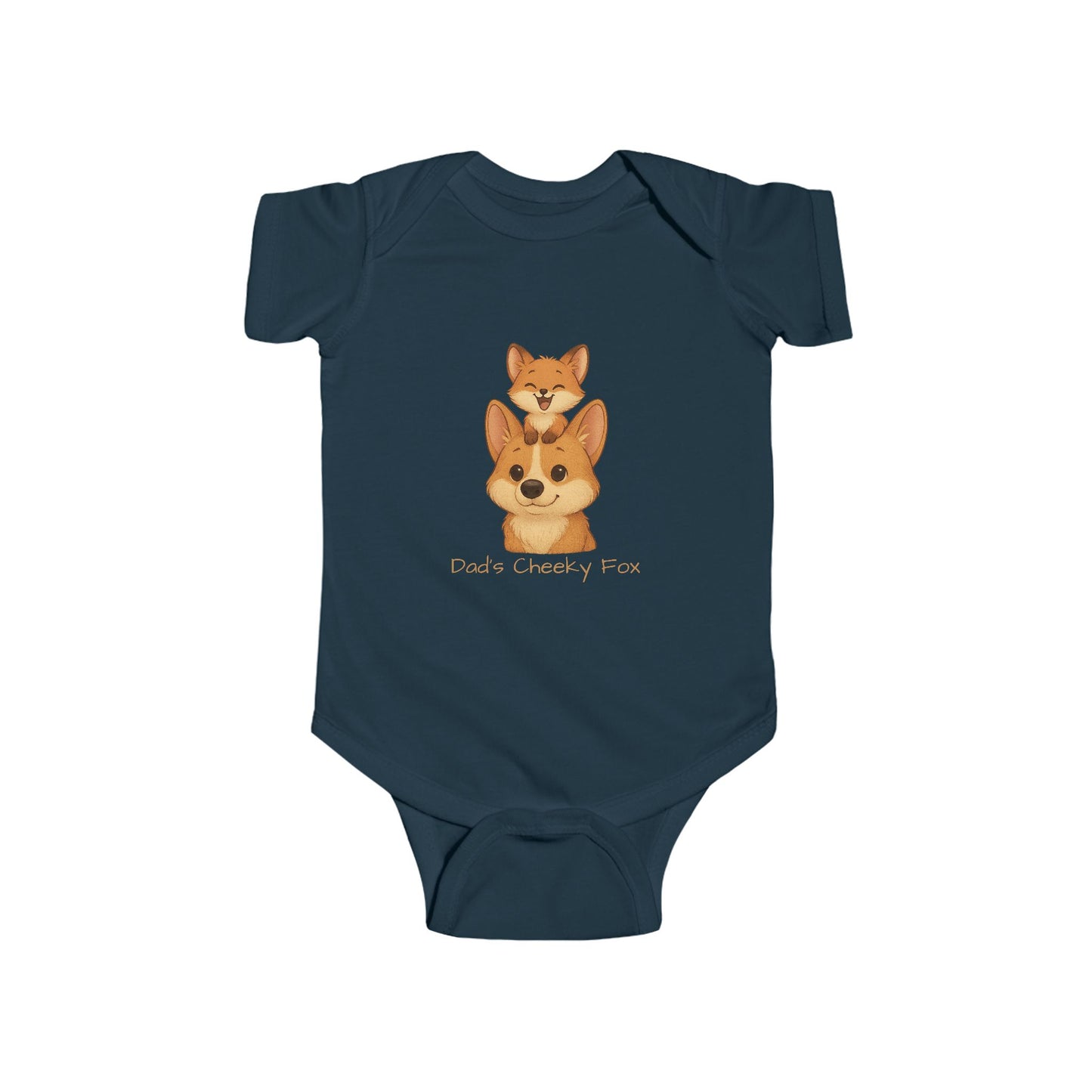 Baby Bodysuit – Daddy Dog & Baby Fox Family Design