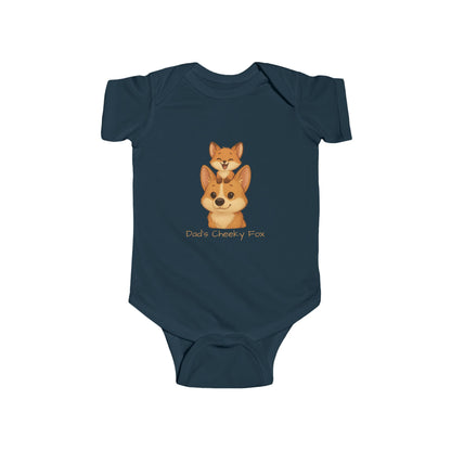 Baby Bodysuit – Daddy Dog & Baby Fox Family Design