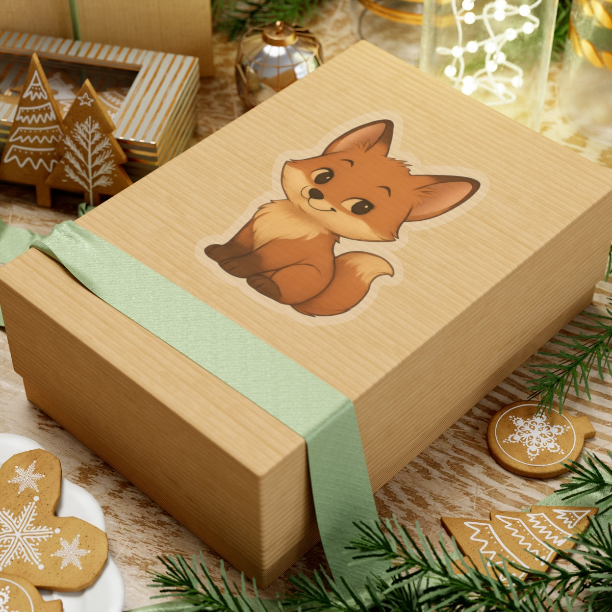 Fox Sticker – "Sweet Fox" Kiss-Cut Vinyl for Laptops & Crafts