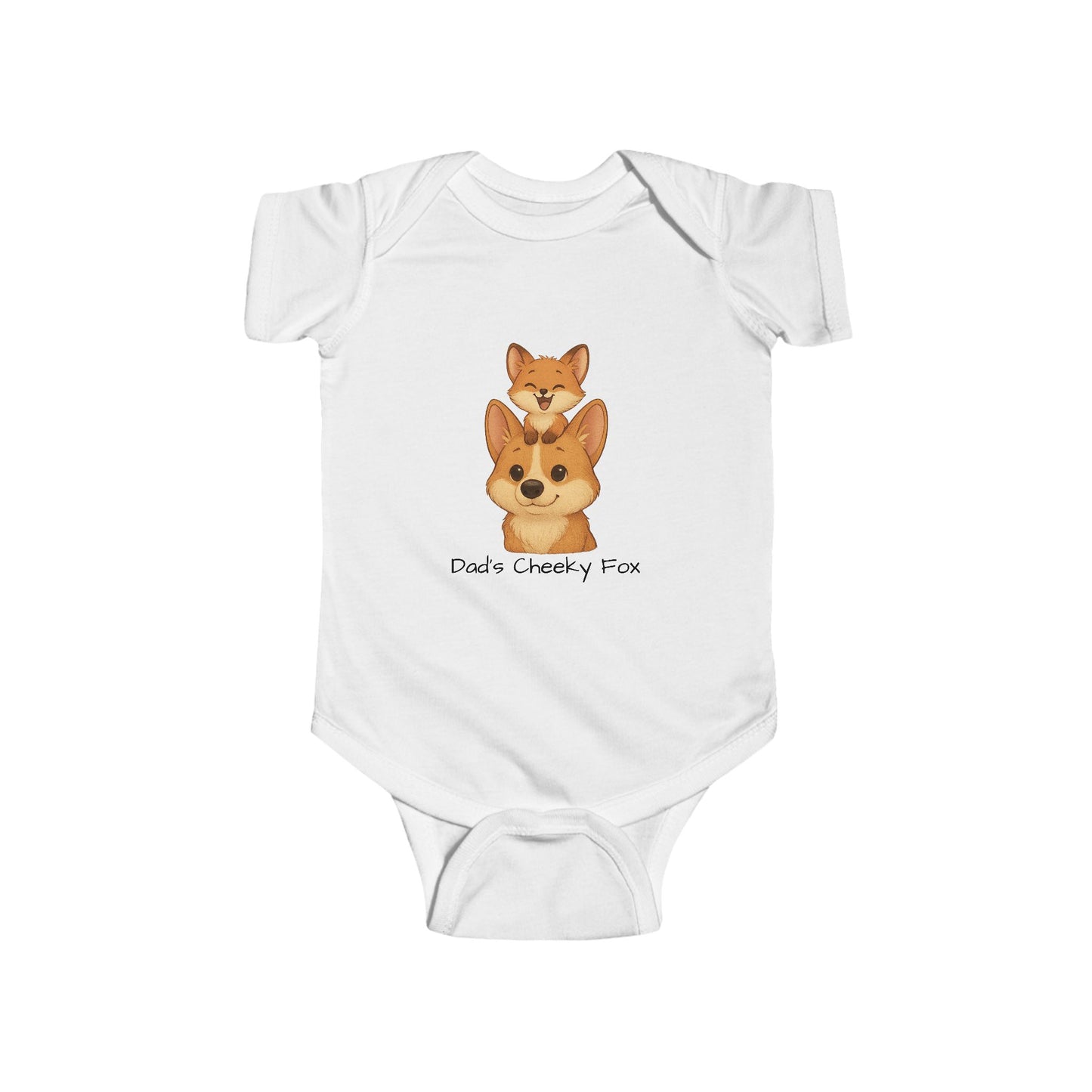 Baby Bodysuit – Daddy Dog & Baby Fox Family Design