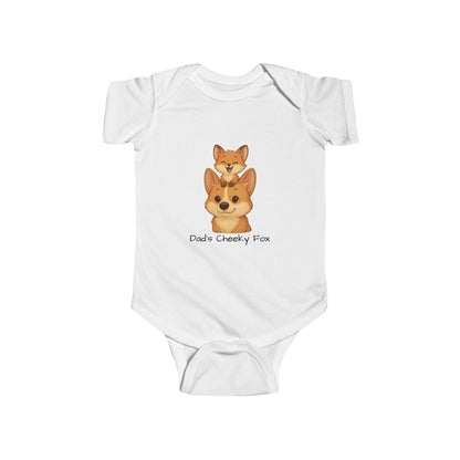 Baby Bodysuit – Daddy Dog & Baby Fox Family Design