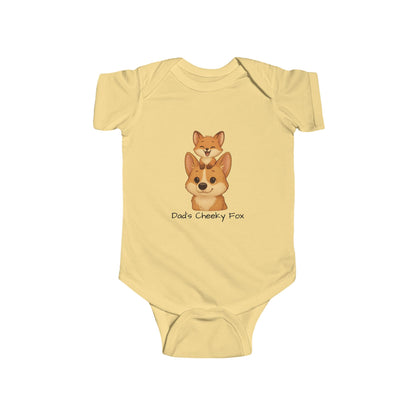 Baby Bodysuit – Daddy Dog & Baby Fox Family Design