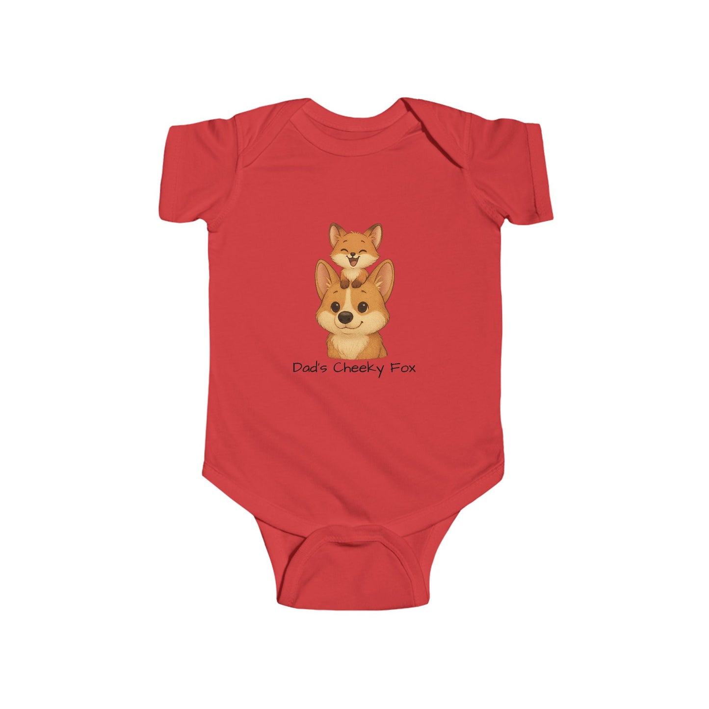 Baby Bodysuit – Daddy Dog & Baby Fox Family Design