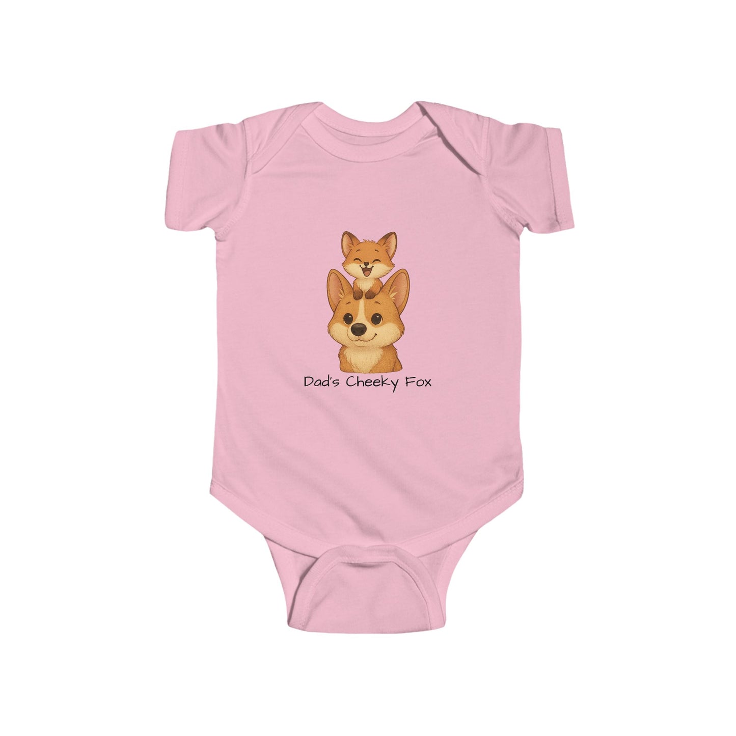 Baby Bodysuit – Daddy Dog & Baby Fox Family Design
