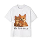 Men's Oversized T-Shirt – "My Fur-mily" Pet Lover Graphic Tee