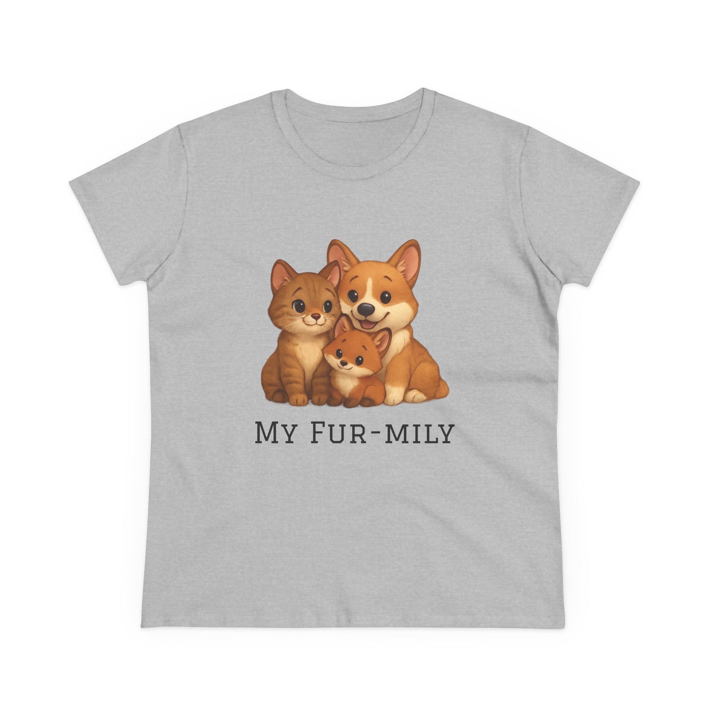 Pet Lover T-Shirt – "My Fur-mily" Cat & Dog Graphic Tee