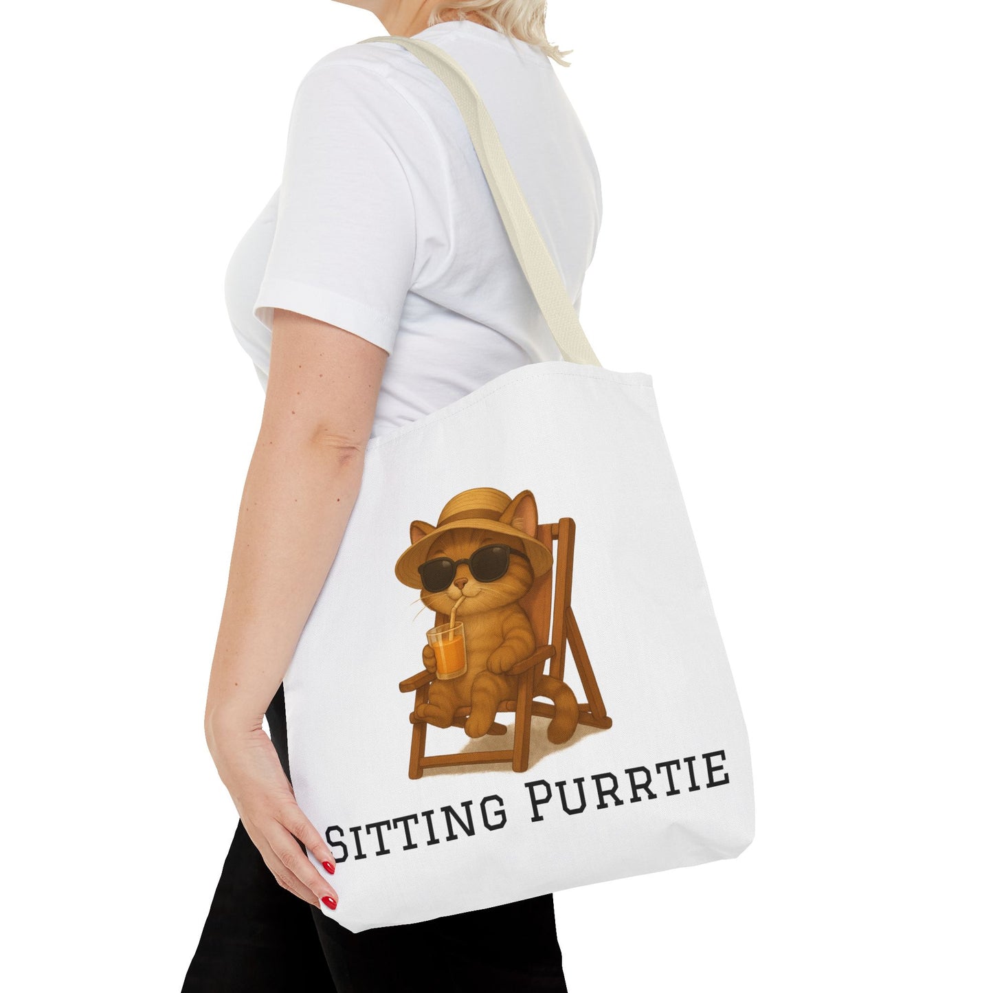 "Sitting Purrtie" Cat Tote – Cute & Eco-Friendly Bag