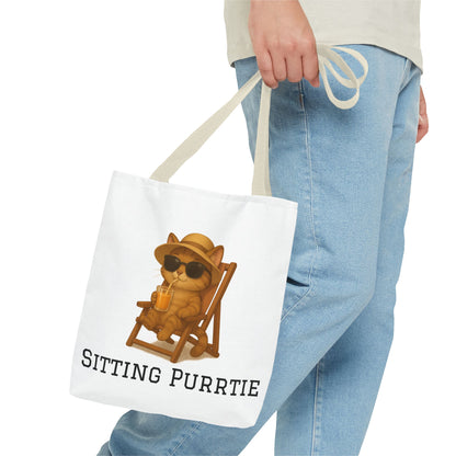 "Sitting Purrtie" Cat Tote – Cute & Eco-Friendly Bag