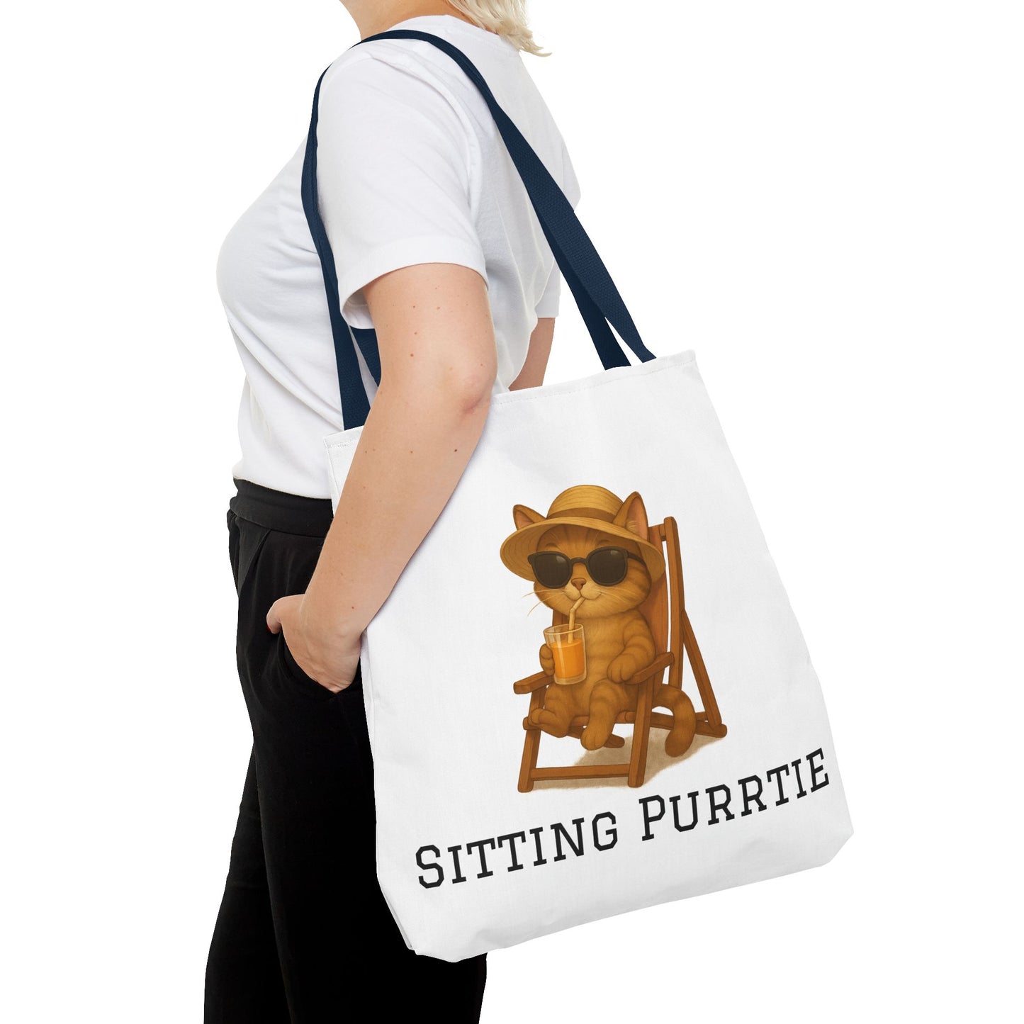 "Sitting Purrtie" Cat Tote – Cute & Eco-Friendly Bag
