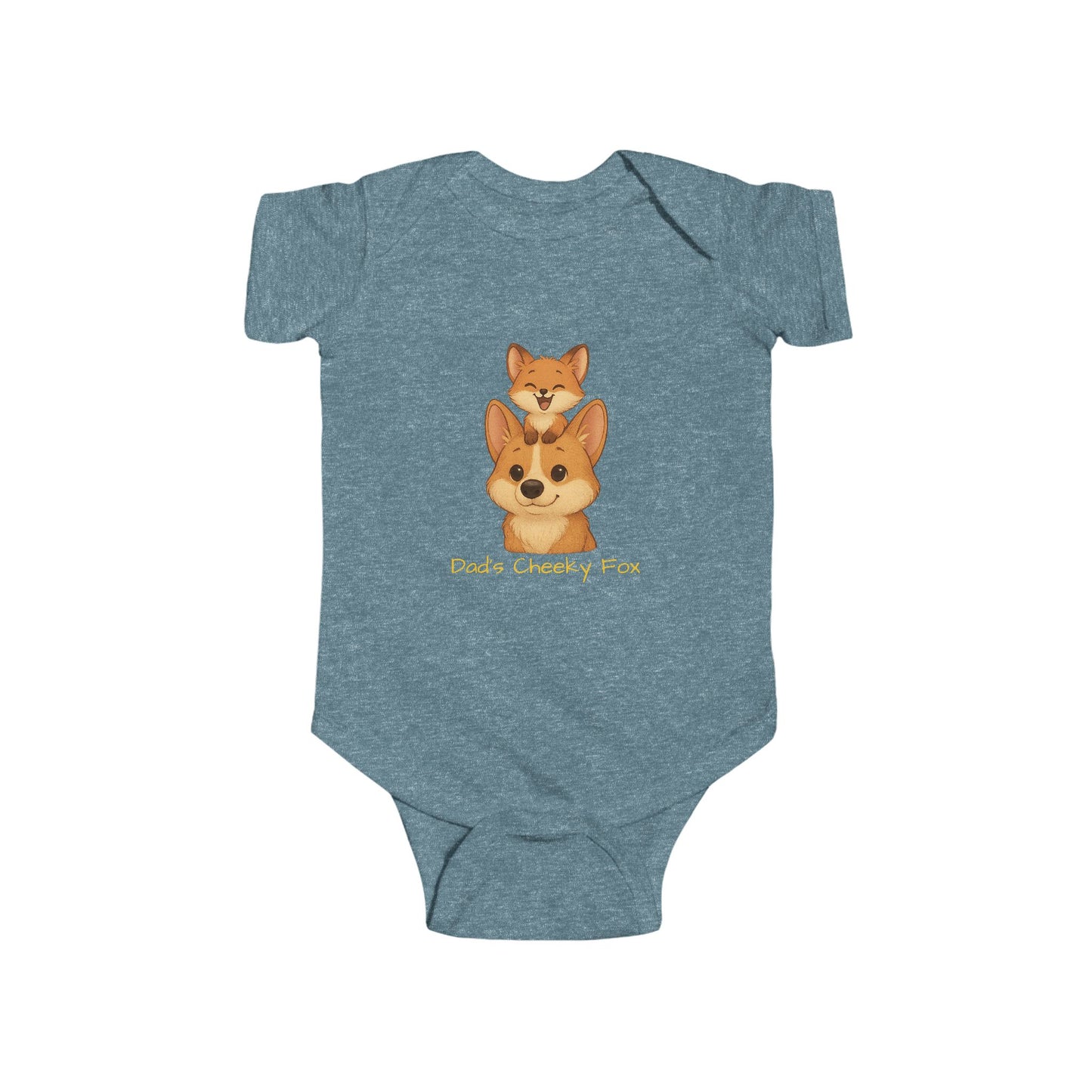 Baby Bodysuit – Daddy Dog & Baby Fox Family Design