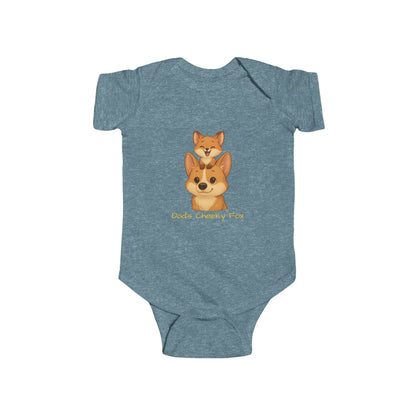 Baby Bodysuit – Daddy Dog & Baby Fox Family Design
