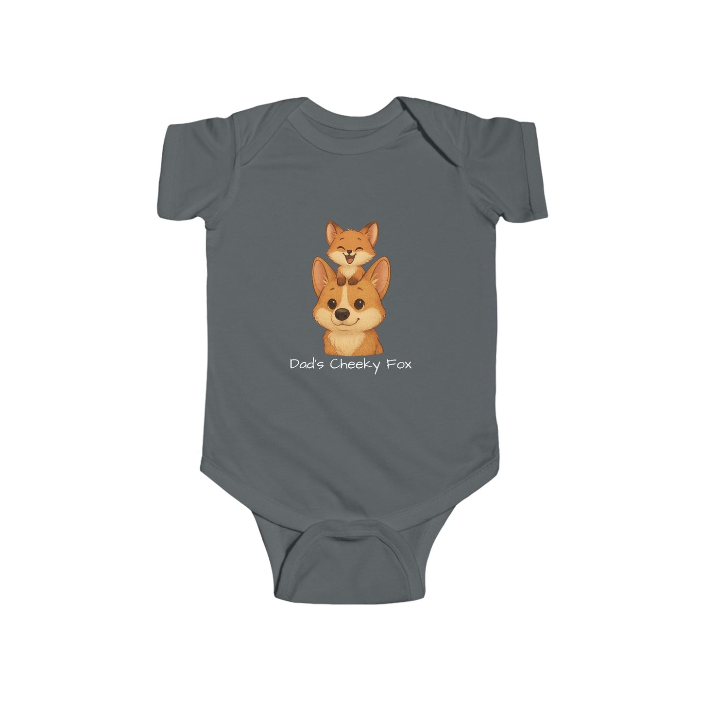 Baby Bodysuit – Daddy Dog & Baby Fox Family Design