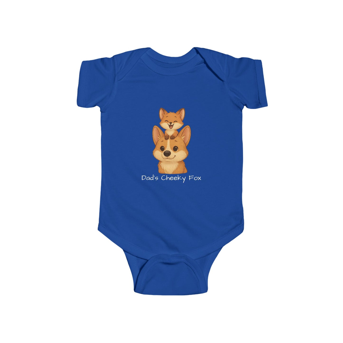 Baby Bodysuit – Daddy Dog & Baby Fox Family Design