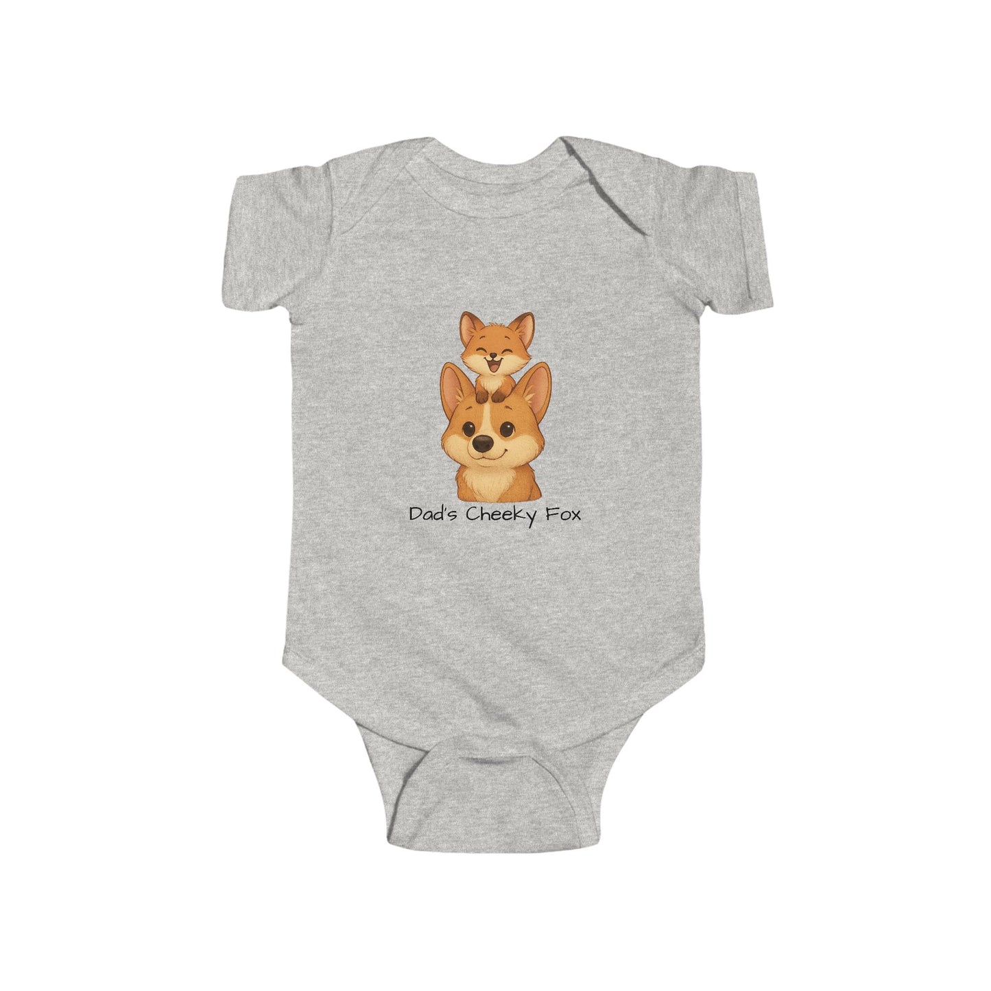 Baby Bodysuit – Daddy Dog & Baby Fox Family Design