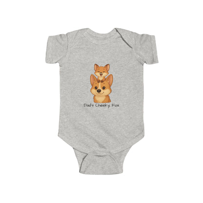 Baby Bodysuit – Daddy Dog & Baby Fox Family Design