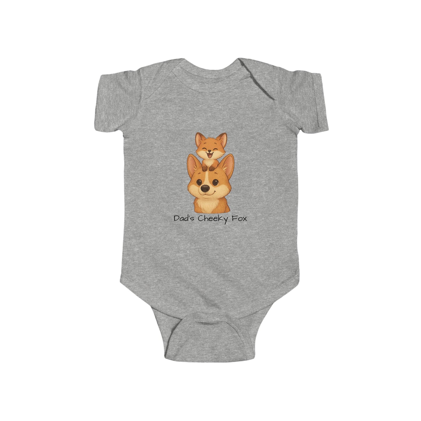 Baby Bodysuit – Daddy Dog & Baby Fox Family Design