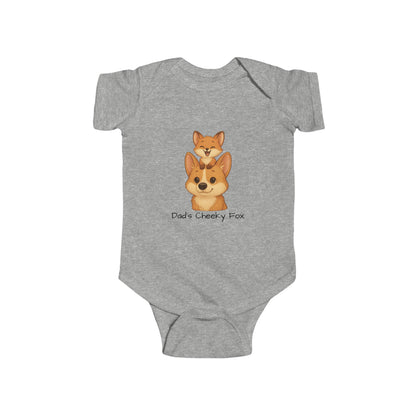 Baby Bodysuit – Daddy Dog & Baby Fox Family Design