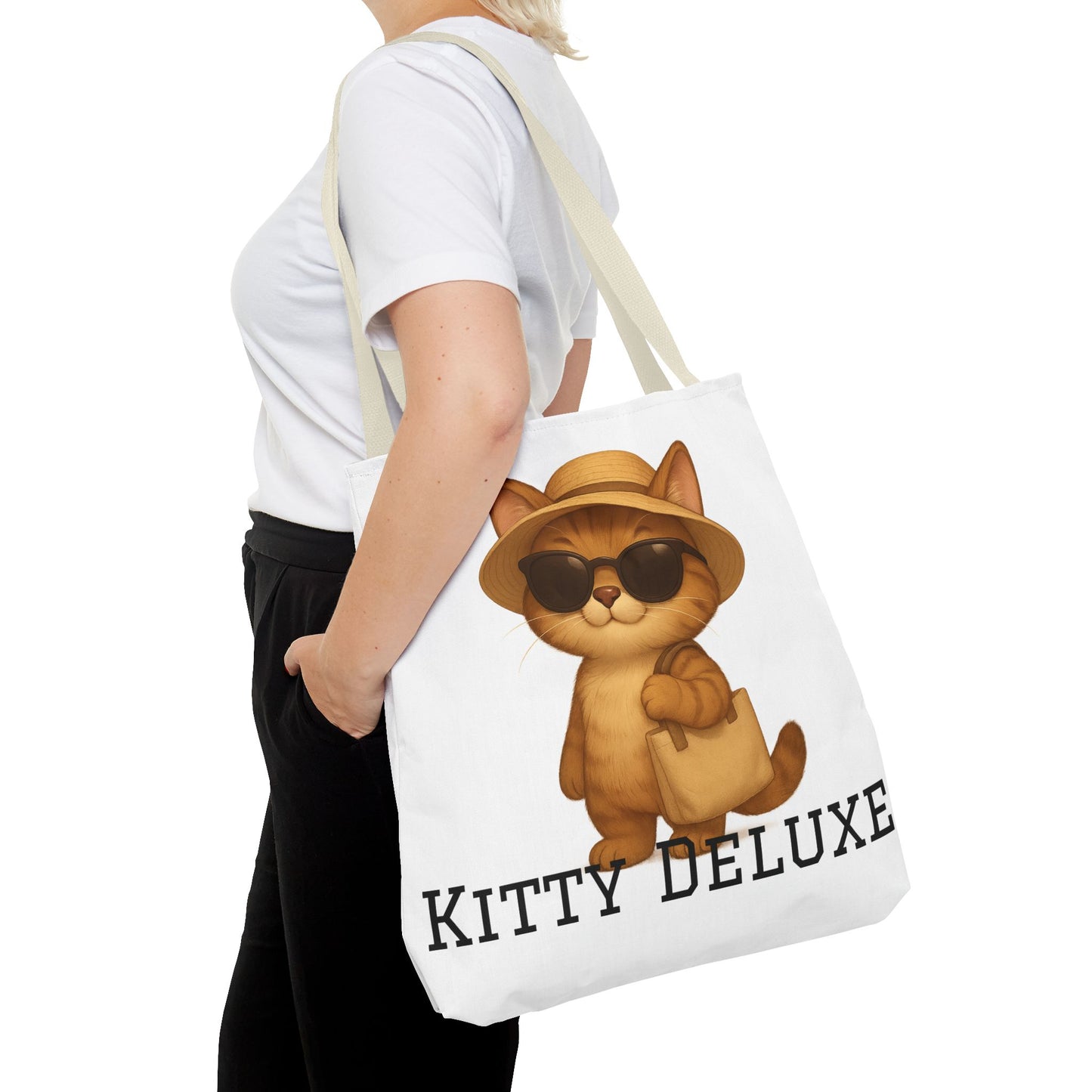 Cat Tote Bag – "Kitty Deluxe" Eco-Friendly Shopping & Beach Bag