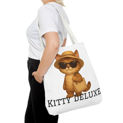 Cat Tote Bag – "Kitty Deluxe" Eco-Friendly Shopping & Beach Bag
